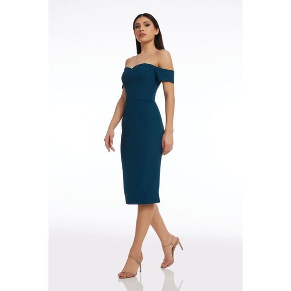 New Dress The Population Women's Bailey Off Shoulder Sweetheart Bodycon … - Picture 2 of 11